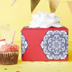Blauer China Stil mit Kreaturen Geschenkpapier