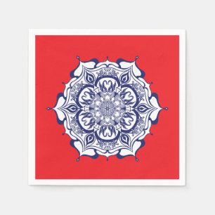 Blauer China Stil mit Kreaturen Serviette