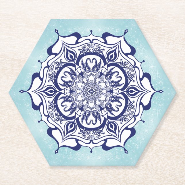Blauer China Stil mit Kreaturen Untersetzer (Vorderseite)