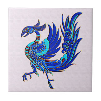 Blauer Chinese Phoenix Fliese