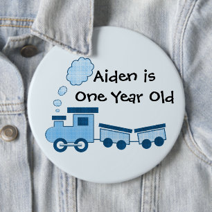 Blauer Choo Choo Zug Alles Gute zum Geburtstag But Button