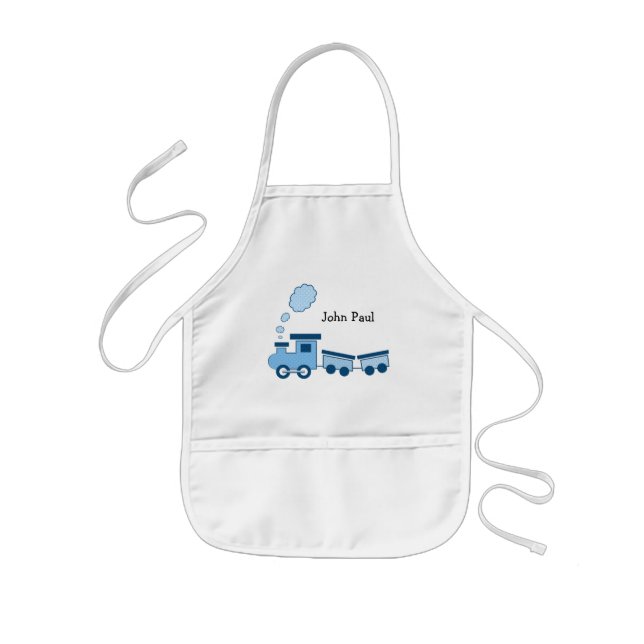 Blauer Choo Choo Zug Kinderschürze (Vorne)