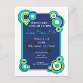 Blauer Circle Baby Dusche Einladung