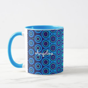 Blauer Circle Design Tasse
