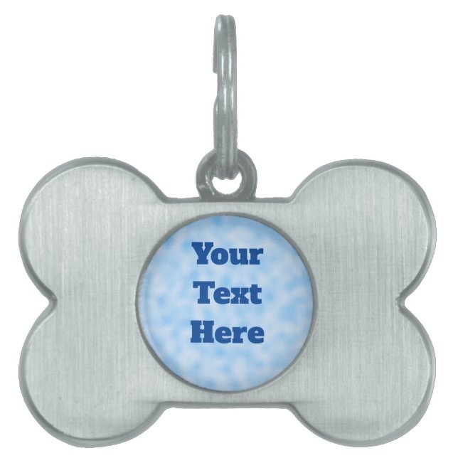 Blauer Cloud Bone Gestreifter Pet Tag Tiermarke (Vorderseite)