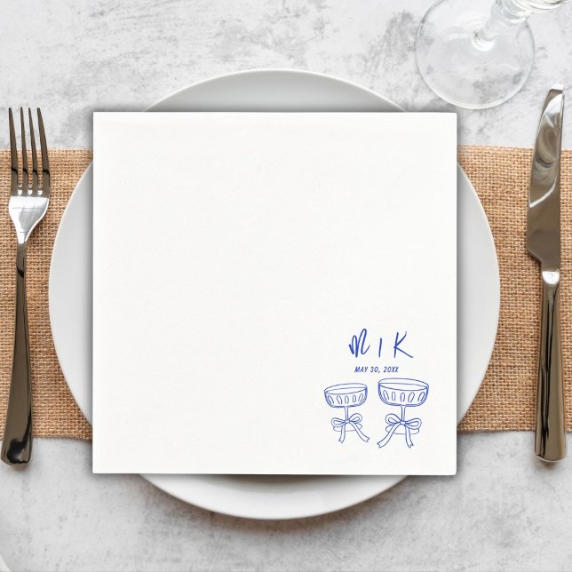 Blauer Cocktail Hochzeit von Hand Serviette (Von Creator hochgeladen)