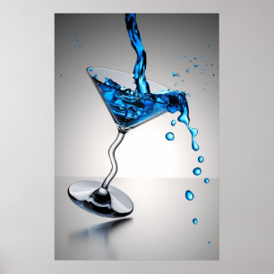 Blauer Cocktail Poster