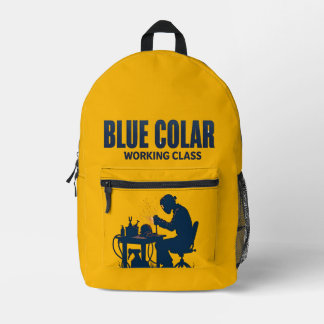 Blauer Collar-Arbeitsklassenschweißstolz Bedruckter Rucksack
