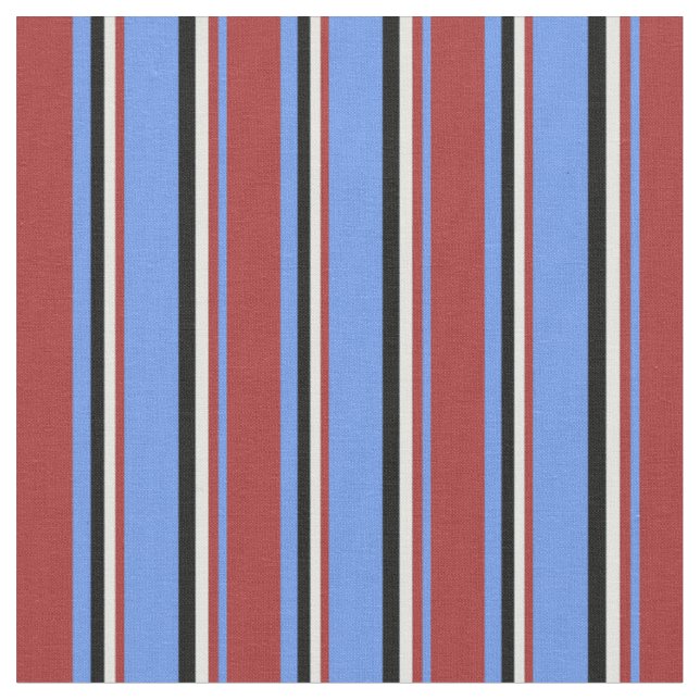 Blauer Cornflower, Braun, leichter Cyan und Schwar Stoff (Nahaufnahme)