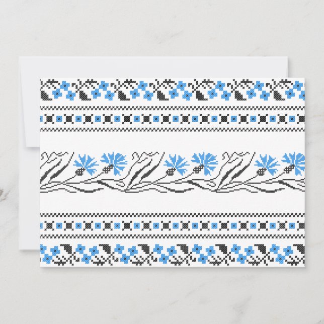 Blauer Cornflower-Kreuzstich-Design (Vorderseite)