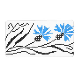 Blauer Cornflower-Kreuzstich-Design