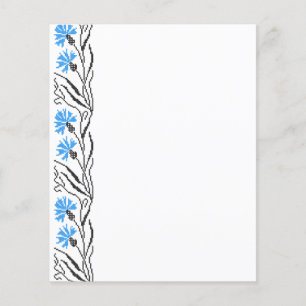 Blauer Cornflower-Kreuzstich-Design Flyer