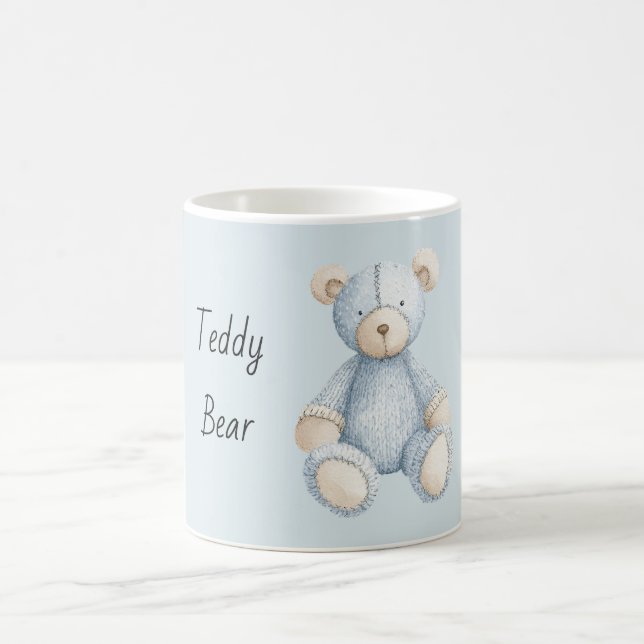Blauer Creme-Teddybär Kaffeetasse (Mittel)