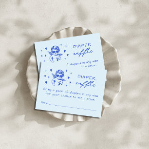 Blauer Cupid Valentinstag Windel Raffle Babyparty Begleitkarte