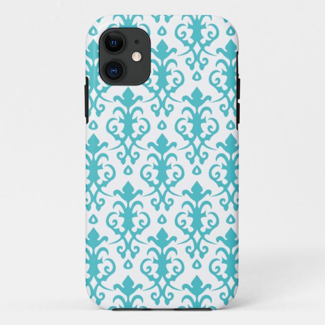 Blauer Curaçao-Aqua-Damast iPhone 5 Kasten Case-Mate iPhone Hülle (Rückseite)
