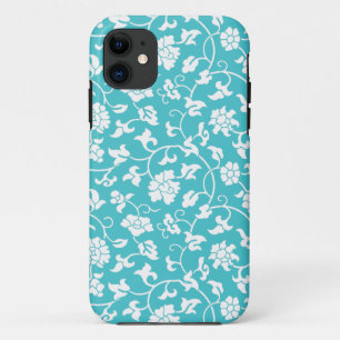 Blauer Curaçaoblumendamast iPhone 5 Kasten Case-Mate iPhone Hülle