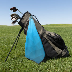 Blauer Cyan-Verlauf geometrisches Maschenmuster Dr Golfhandtuch