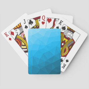 Blauer Cyan-Verlauf geometrisches Maschenmuster Dr Spielkarten