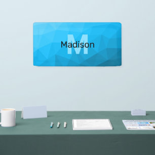 Blauer Cyan-Verlauf geometrisches Mesh-Muster Mono Banner