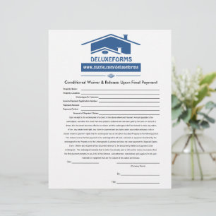 Blauer Dachvorhang mit bedingtem Waiver-Release en Briefbogen