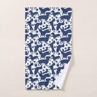 Blauer Dackel Pattern Kissenband Handtuch