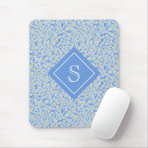 Blauer Daisy-Blumenmuster Personalisiert Mousepad