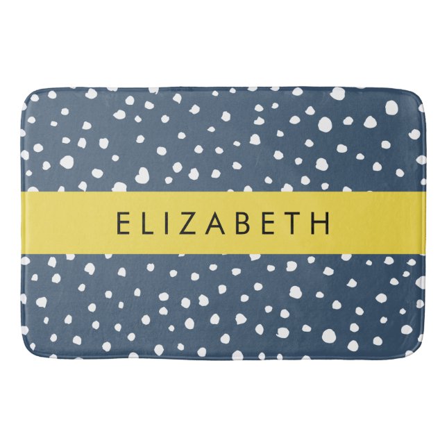 Blauer Dalmatiner Punkte, Punkte, Punkte, Punkte,  Badematte (Vorderseite)