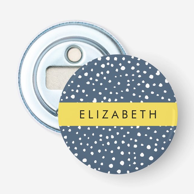 Blauer Dalmatiner Punkte, Punkte, Punkte, Punkte,  Flaschenöffner (Vorderseite)