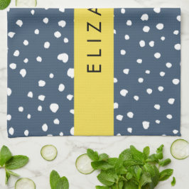 Blauer Dalmatiner Punkte, Punkte, Punkte, Punkte,  Geschirrtuch