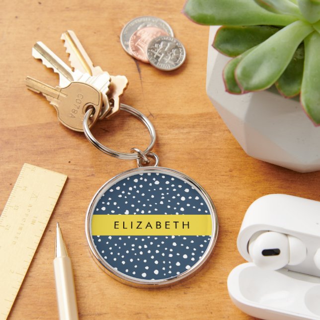 Blauer Dalmatiner Punkte, Punkte, Punkte, Punkte,  Schlüsselanhänger (Schreibtisch)