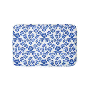 Blauer Damast Bath Mat Badematte