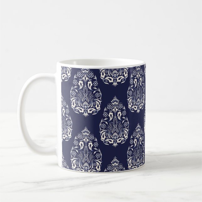 Blauer Damastenmaus Kaffeetasse (Links)