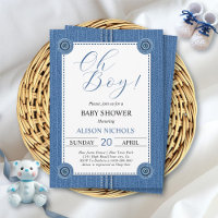 Blauer Damm mit Nähte und Knöpfen Babydusche