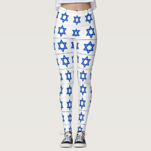 blauer Davidsstern Weiß Leggings