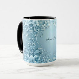 Blauer dekorativer Blumengröhler Tasse