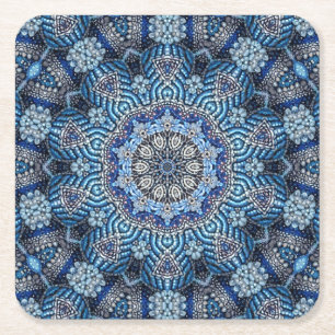 Blauer Dekorativer Weihnachts-Feiertag-Papier- Unt Rechteckiger Pappuntersetzer