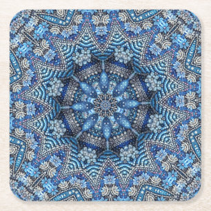 Blauer Dekorativer Weihnachts-Feiertag-Papier- Unt Rechteckiger Pappuntersetzer