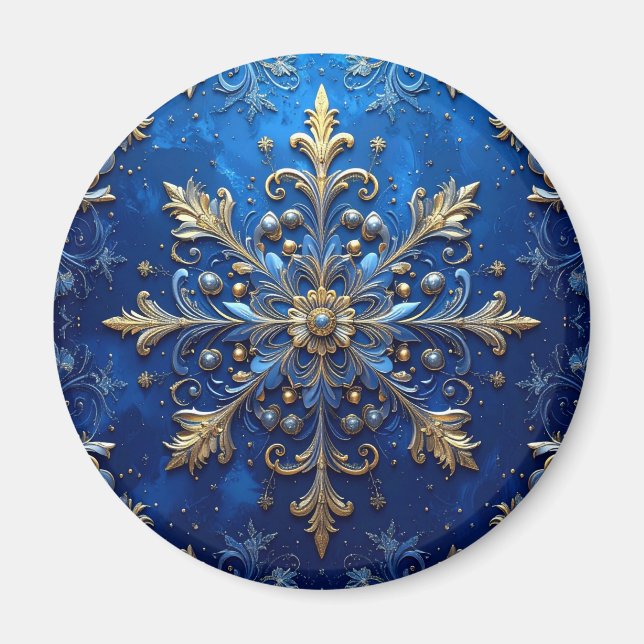 Blauer Dekorativer Weihnachts-Feiertagsmagnet Magnet (Vorne)