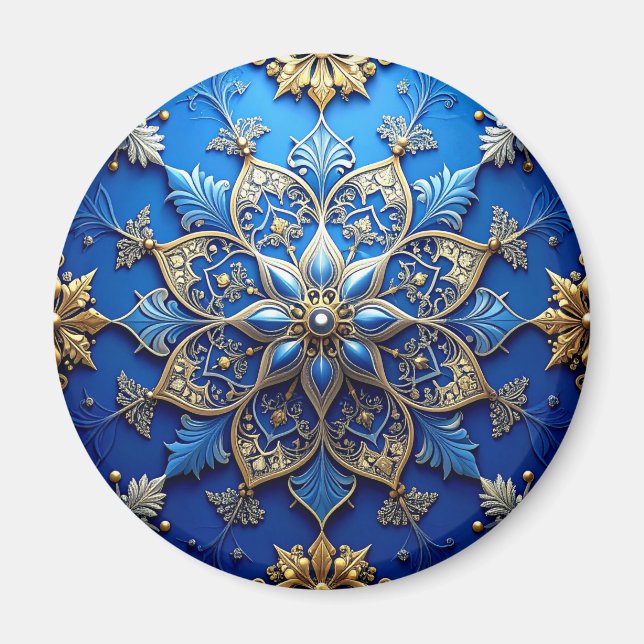 Blauer Dekorativer Weihnachts-Feiertagsmagnet Magnet (Vorne)