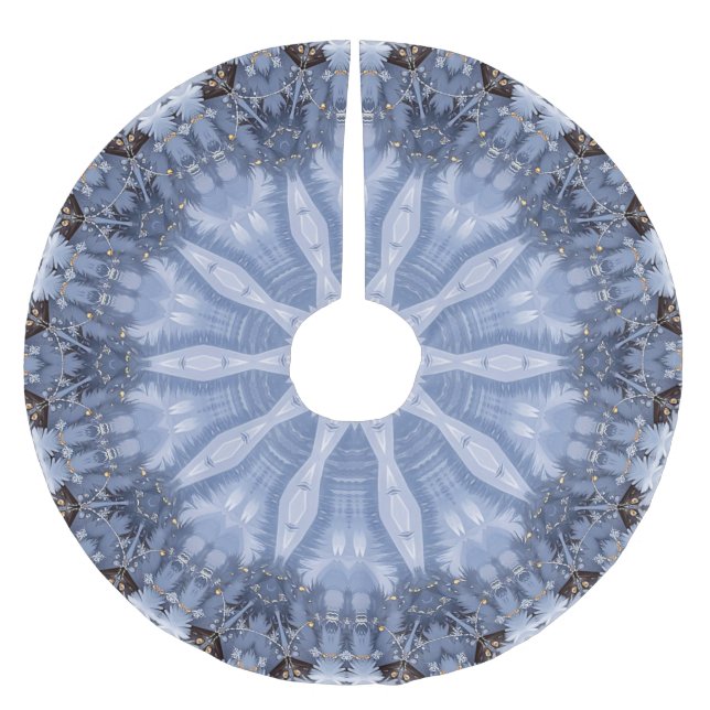 Blauer Dekorativer Weihnachtsbaum Skirt Polyester Weihnachtsbaumdecke (Vorderseite)