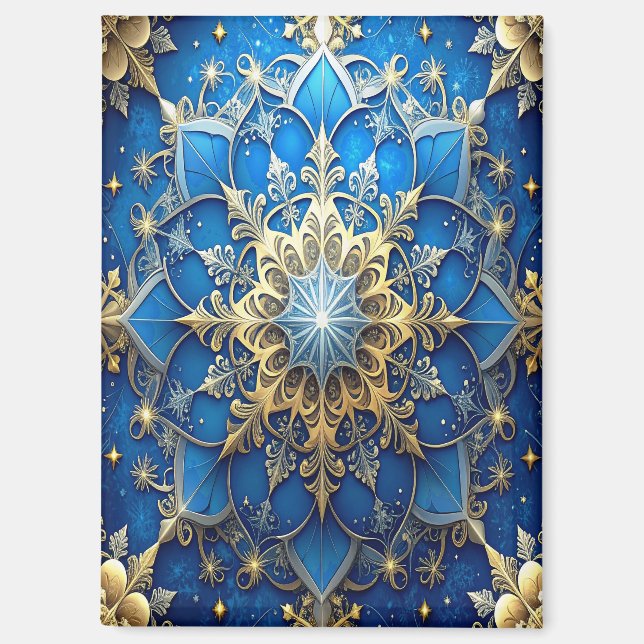 Blauer Dekorativer Weihnachtsmagnet Magnet (Vorderseite)