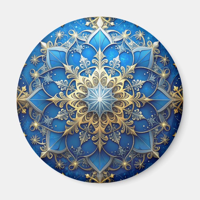 Blauer dekorativer Weihnachtsmagnet Magnet (Vorne)