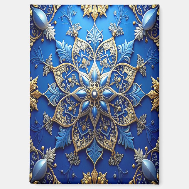 Blauer dekorativer Weihnachtsmagnet Magnet (Vorderseite)