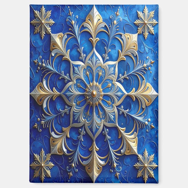 Blauer dekorativer Weihnachtsmagnet Magnet (Vorderseite)