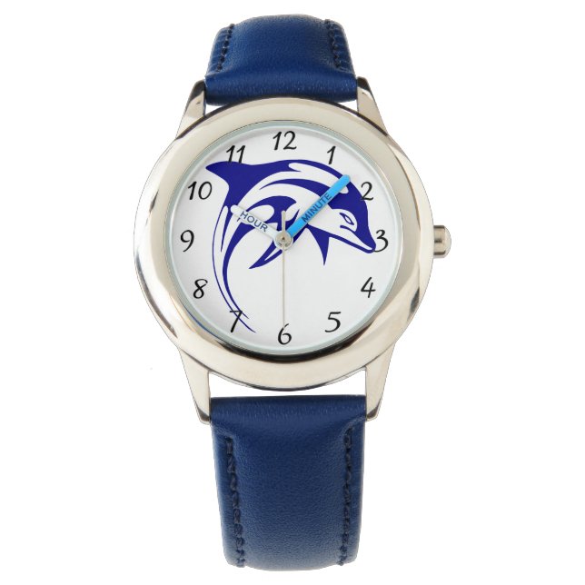 Blauer Delphin Armbanduhr (Vorderseite)