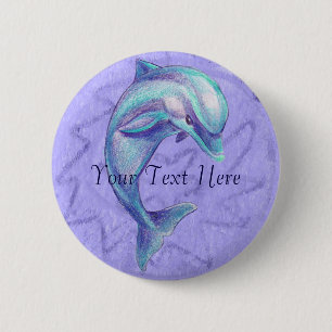 Blauer Delphin-Knopf Button