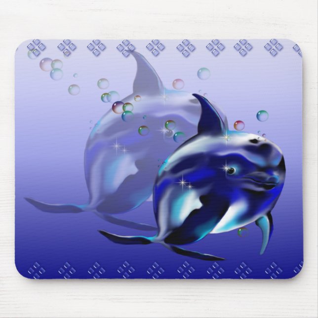 Blauer Delphin Mousepad (Vorne)