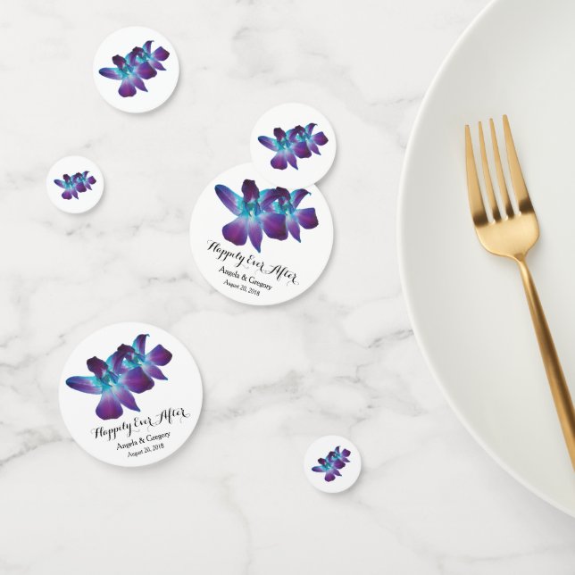 Blauer Dendrobium Orchid glücklich je nach Hochzei Konfetti (Gruppe)