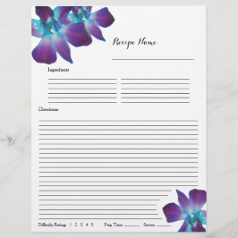 Blauer Dendrobium Orchid Recipe Binder Beilagen Flyer