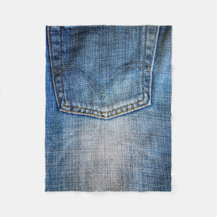 Blauer Denim Fleecedecke